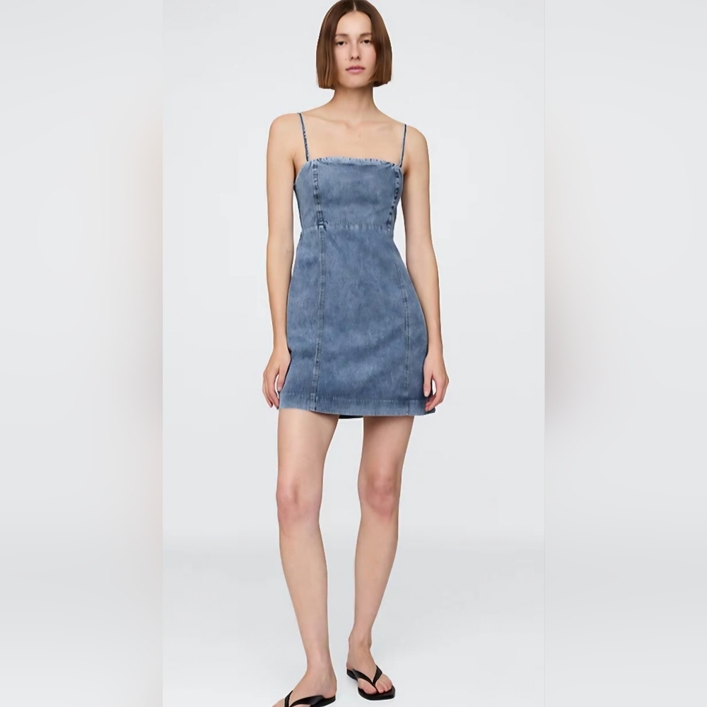 NWT Gap 90s Y2K Nostalgia Vibe Coastal Casual Fitted Denim Mini Dress Size L